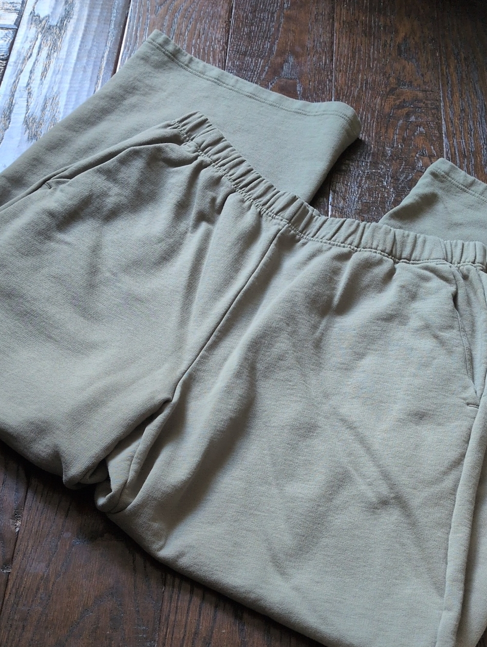 PATAGONIA I River Rock Green Organic Cotton Wide-Leg Ankle Length Sweat Pants, L